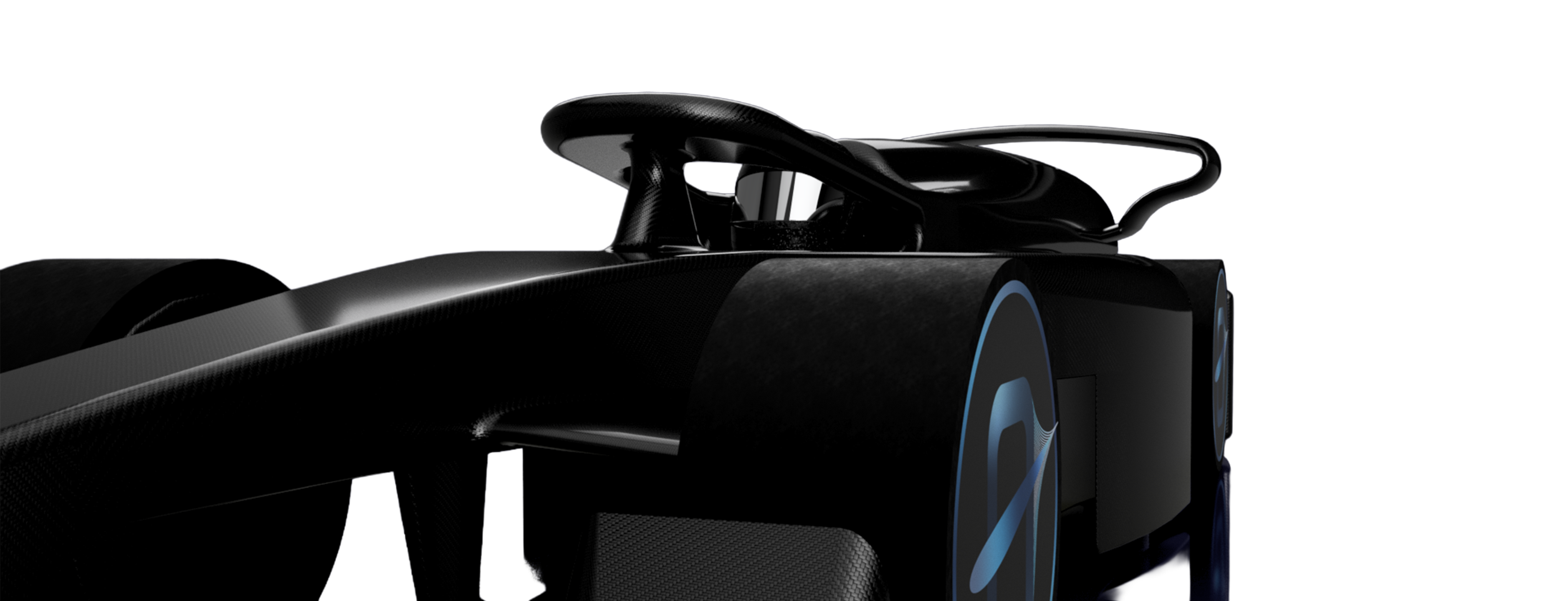 Close-up render of the Thaton Motorsport car, with the theta logo on the wheel