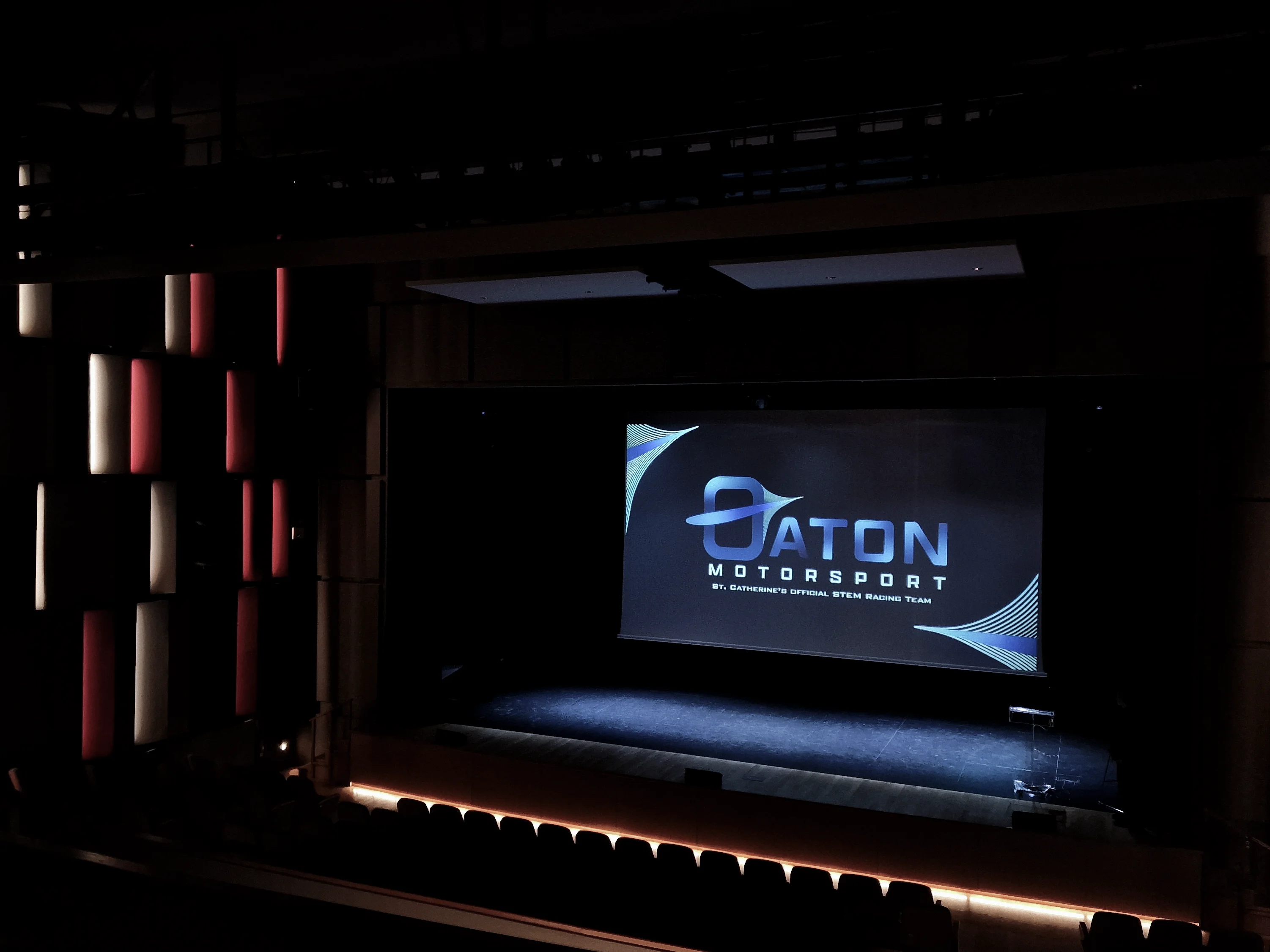 The auditorium stage where Thaton Motorsport was founded